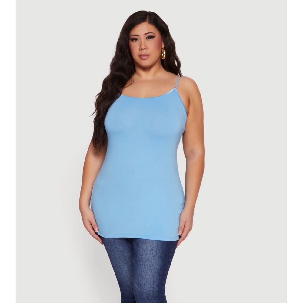 Ambiance Plus Size Scoop Neck Cami – Baby Blue – Women's 1X – NWOT